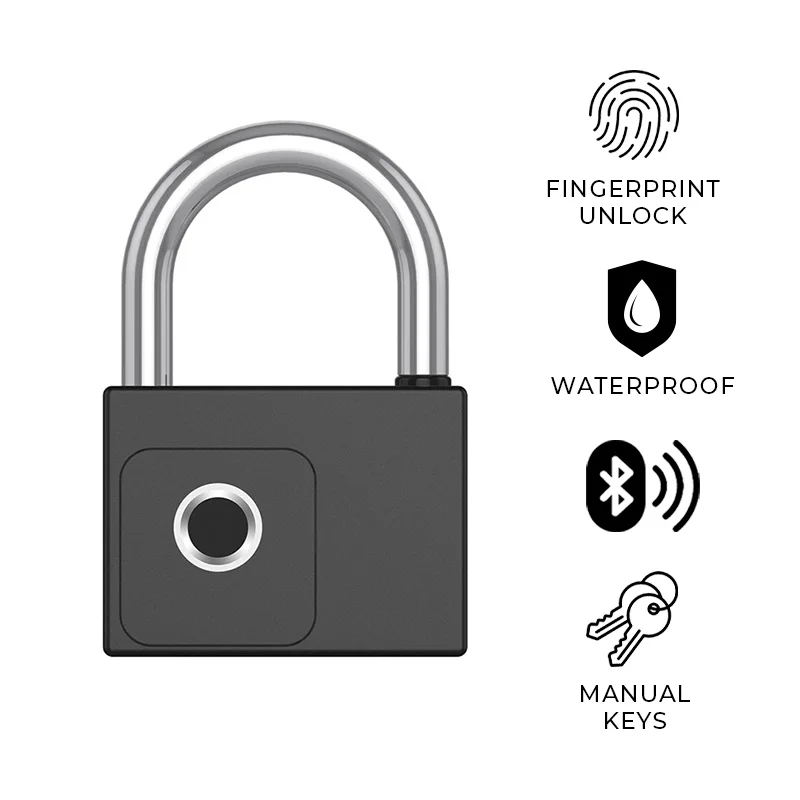 BOLT ROCK Smart Pad Door Lock  Fingerprint, Keys, Bluetooth App Unlock. Rechargeable Lithium battery.